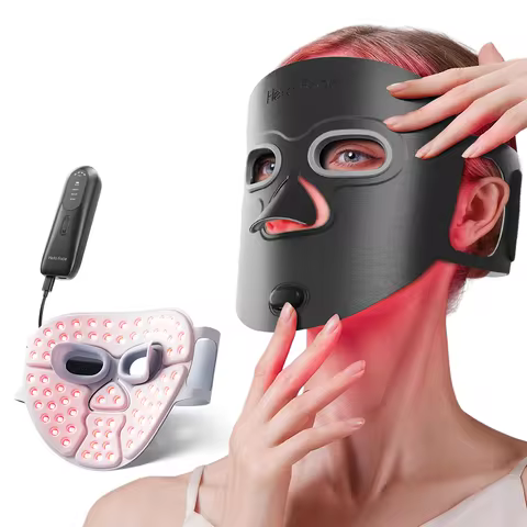Hello Face M500S Black Wireless Face Black Mask Light Therapy 850nm Infrared & 660 nm Red Light Mask