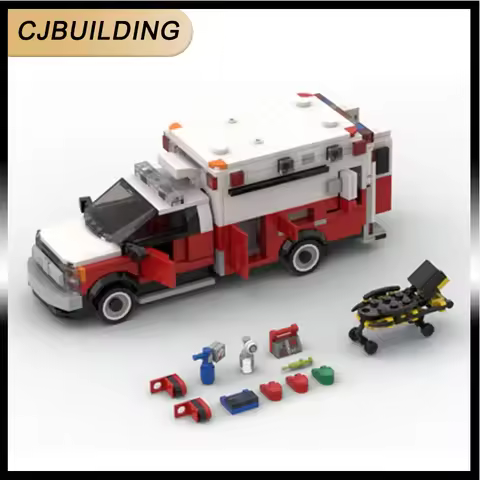 728pcs MOC-127800 Ambulance City Vehicle 21 F-550 Kids Toys Kids Building Block Toys DIY Assembling
