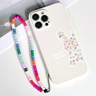 แอปเปิ้ลกระต่ายไอโฟน 16 1 ชิ้น สายคล้องมือสีสัน และ 1 ชิ้น เคสโทรศัพท์มือถือลายกระต่ายสีขาวทีพียู (เ