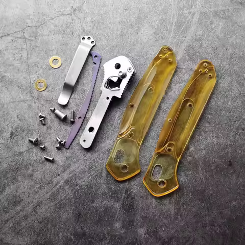 1 Full Set Custom Made PEI Scales ULTEM Handle Scale with Clip for Benchmade 940 Osborne