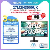 Philips Evnia 27M2N3500UK Circular Polarised Gaming Monitor [Fast IPS |300hz|0.3ms | AdaptiveSync
