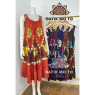 BATIKMOTO Tie Dye Print 3 Strap Sleeveless Batik Daster Dress Indonesia Bangkok Comfortable Homewear