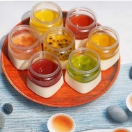 Set of 84 square yogurt jars