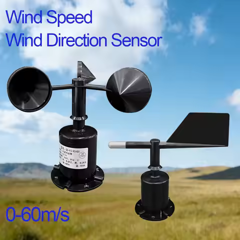 Weather Station Outdoor 3 Cup Anemometer Sensor 60m/s Output RS485 4-20MA 0-5V Polycarbon Fiber Wind