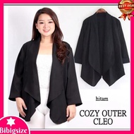 14O7 JUMBO CARDIGAN TOP 353 - BIGSIZE WOMEN'S OUTER 353 - BLACK DK01