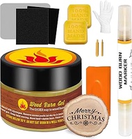 1DFAUL Wood Burn Paste Pen Kit, 4OZ Wooden Burning Gel, Double Sided Wood Burn Marker Kit for DIY Be