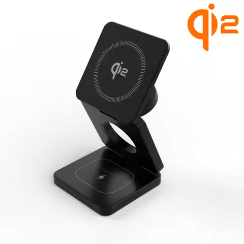 Qi2 25W Magnetic Wireless Charger Stand 2-in-1 Charging Stand For iPhone 15 16 Pro Max/AirPods For M