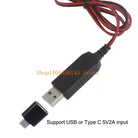 652F 100cm/3.28ft USB to 3V CR2032 Dummy Battery Charging Cable Cord with Adapter