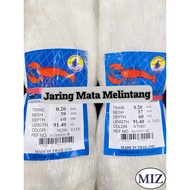 020 x 37MM 39MM x 60MD x 91.4MTR Mata Melintang Fishing Net Jaring Tangsi Jaring Pukat Ikan Belanak 