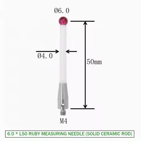 CNC machine probe M4 Renishaw ruby ceramic measuring needle solid ceramic rod A-5000-3709/3712 6.0mm
