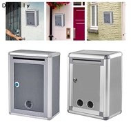[Dickly] Lockable Mailbox for Wall Mounting, Key Dropbox, Metal Letter Box, Vertical, Durable, Rust-