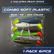 Combo Soft Plastic Mix Color 8cm Soft Plastik Soft Baits Z man Fishing Lures Umpan Casting Siakap Ha