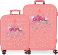 Girl Zone 55/70cm Pink ABS 116L 7.54kg Carry On Luggage Set