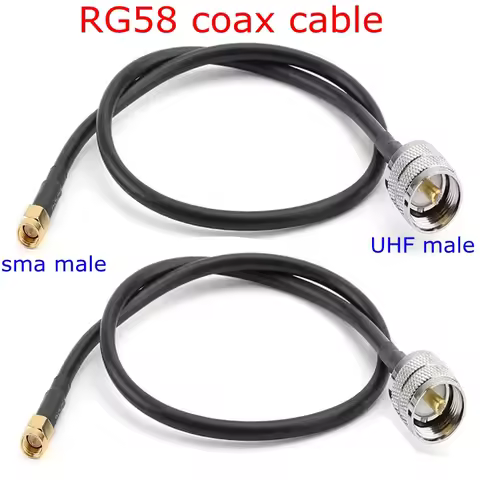 RG58 Coax Cable SL16 UHF PL259 Male To SMA Male Connector PL-259 Male To SMA Male Crimp for RG58 Pig