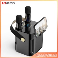 HIMISS S882 Karaoke Machine With Dual Microphones Change Voice Functions Portable Speaker Subwoofer TF Card U Disk Player For Party