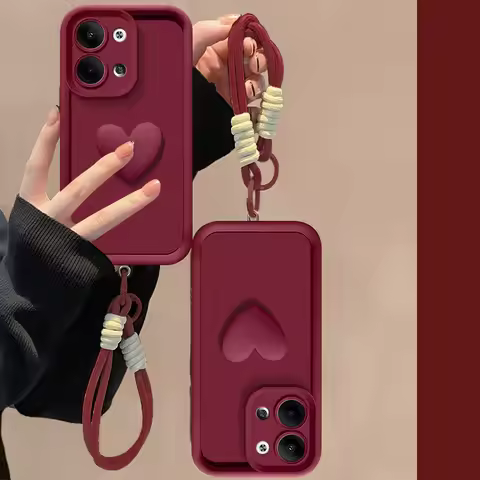 For OPPO Reno 13 Case OPPO Reno13 Pro Phone Case Full Package Matte Love Heart Hand Strap Cover