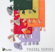 [COD] BEEME HIJAB TASSEL  KEPANG ALL COLOR -  115 x115 cm HITAM PUTIH COKLAT BLUE JEANS WARDAH NAVY 