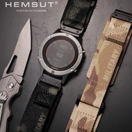 สายนาฬิกาข้อมือ HEMSUT สำหรับ Garmin Quickfit 20 22 26มม. กระเป๋าไนลอนสายรัดข้อมือเข้ากันได้กับ Feni