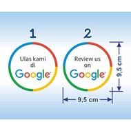 Round Sticker us on Review us on Google Sticker diameter 9.5 cm