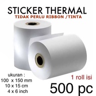 500 LEMBAR LABEL BARCODE 100 X 150 mm KERTAS STICKER THERMAL 10 x 15cm