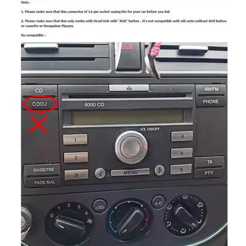 Car Bluetooth AUX Adapter Cable for Ford Fiesta Focus Mondeo Kuga Transit Connect for Sony 6000CD Ra