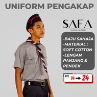 Baju Kemeja Pengakap Lengan Pendek Lelaki Sekolah Rendah Menengah Scout Kokurikulum School Uniform