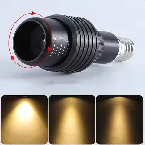 E27 LED Bulb Anti-Glare Spotlight Zoom Spotlight Angle Adjustment COB Downlight 5W 7W 10W 12W Dining