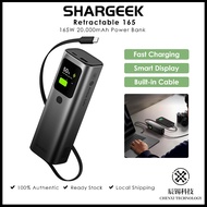 Sharge (Shargeek) Retractable 165W 20,000mAh Power Bank with Built in Cable