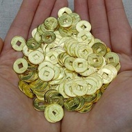 迷你銅錢發財樹擺件 合金銅錢十帝錢 手機殼滴膠配件- 2CM金色銅錢招財進寶 均碼