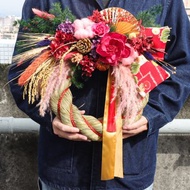 無聊花藝 大柱日本祈福注連繩 水引線 新年花禮 壁上裝飾