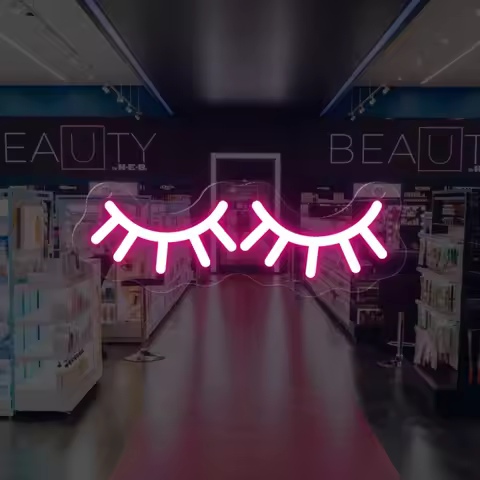 Eye Lashes Neon Sign Light Beauty Shop Business Indoor Bedroom Lady Room Beauty Salon Nail Shop Cosm