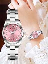 Arlanch 新款女士手錶,優雅時尚不鏽鋼防水手錶,粉色表盤