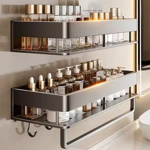 Bathroom Rack Bathroom Shelf Toilet Aluminum Hanging Rack Bathroom Organizer Hang Kitchen Storage