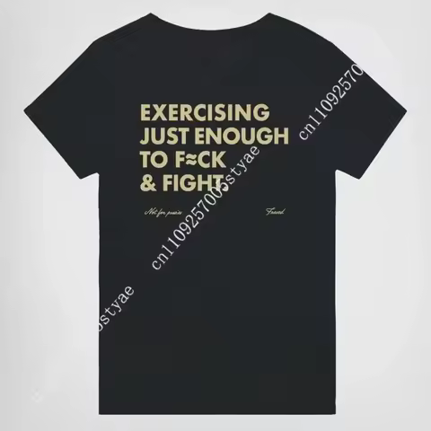 EXERCISING JUST ENOUGH TO F≈CK & FIGHT Funny Shirt for Men & Women, Unisex T-shirt with Retro Y2k St