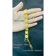 set bajet GELANG TANGAN DUIT SYILING emas bangkok perhiasan wanita kegunaan harian