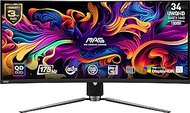 MSI MAG341CQP QD-OLED 34" Curved Gaming Monitor, 3440 x 1440 (UWQHD), 0.03ms Response Time, 175Hz, T