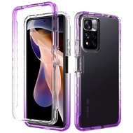For Xiaomi Redmi Note 11 11S 10s Note 10 11 Pro+ 5G Global Version Dual Layer Hybrid Anti-Scratch Gradient Shockproof Full Body Clear Case Cover