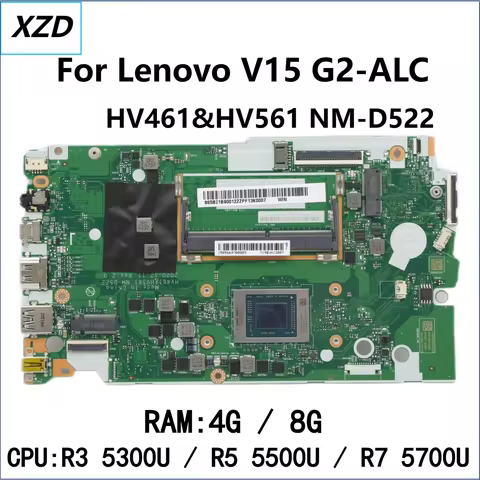 NM-D522 Mainboard For Lenovo V15 G2-ALC Laptop Motherboard with R3 R5 R7 AMD CPU 8G 4G-RAM 100% Test