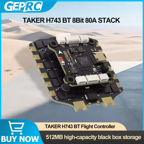 GEPRC TAKER H743 BT 8Bit 80A STACK Dual Gyro 512MB Black Box Data Analyze Record H80_BLS 80A 4IN1 ES