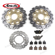 Arashi CNC Full Floating Front Rear Brake Disk Pad Set For KAWASAKI Z1000 2007 2008 2009 Z 1000 Moto
