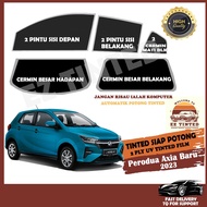 Perodua Axia Baru 2023 _Tinted Kereta _2PLY UV Film_Hitam_Siap Potong /Car Tinted/Tinted Kereta/Tint