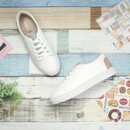 Fufa Shoes Brand Secret Time Casual 1CW63 Contrast Color Girls Flat Laced-Up White Genuine Leather I