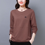 ●COSHOP● baju t shirt perempuan tshirt women Korean Fashion loose Plus Size Shirt Fashion Casual Loose Tops Long Sleeve T-shirt Baju Lengan Panjang