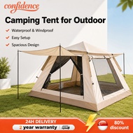 Automatic double-layer waterproof rainproof tent family tent camping tent Foldable picnic beach tent