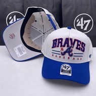 '47 brand Atlanta Braves MVP adjustable cap with embroidered logo. Baseball cap.