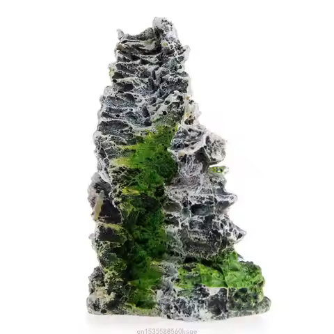 Aquarium Decorations Rock Mountain Stone Cave Accessories for Reptile Habitat E56E