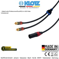 Original KLOTZ | Klotz 1x XLR Male to 2x RCA Cable - Code: (KLOTZ, GP, 1X XLR MA -2X RCA)