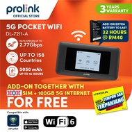 SIRIM✔ Prolink 5G Pocket WiFi Router| Wi-Fi 6 AX1800|Portable Modem battery 16Hours+Support All Simc