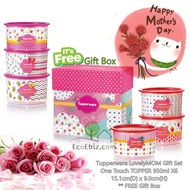 Ready Stock! Mother's Day Special GIFT! Tupperware LovelyMOM One Touch TOPPER 6in1 Gift Set AIRTIGHT LIQUID TIGHT