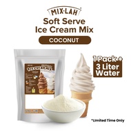 MIX-LAH Coconut Soft Serve Ice Cream Powder Mix Tepung Aiskrim 冰淇淋粉 Halal Premium Taste